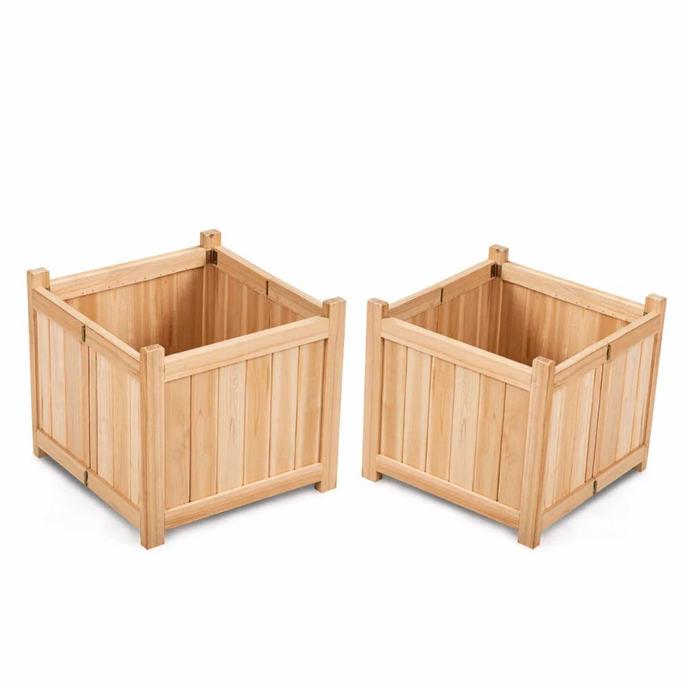 2PS Square Wood Flower Planter Box - jenshomeandgardendecor