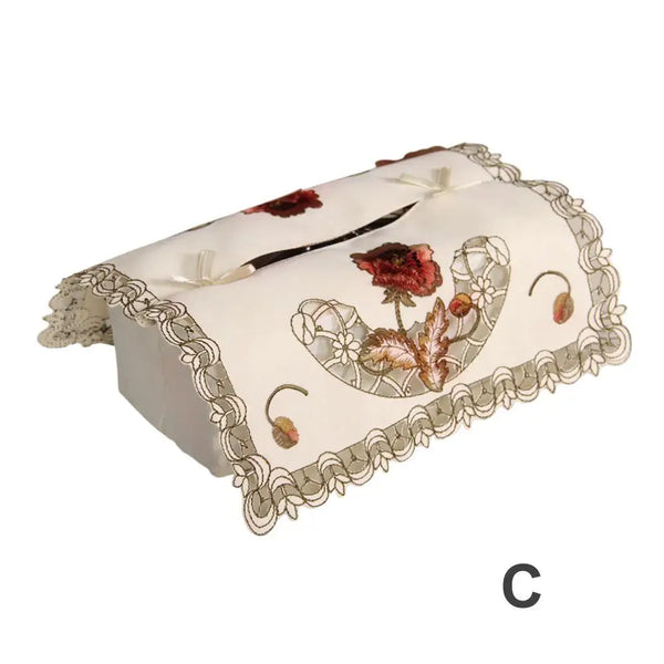 Retro European Pastoral Embroidered Floral Tablecloth Table Runner - jenshomeandgardendecor