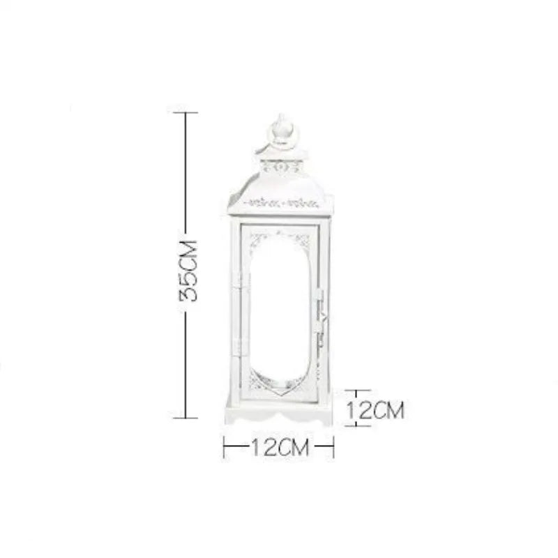 European Wrought Iron Candlestick Lantern Retro Wedding Prop Pre-function Area Decoration Handmade Metal Tealight Holder