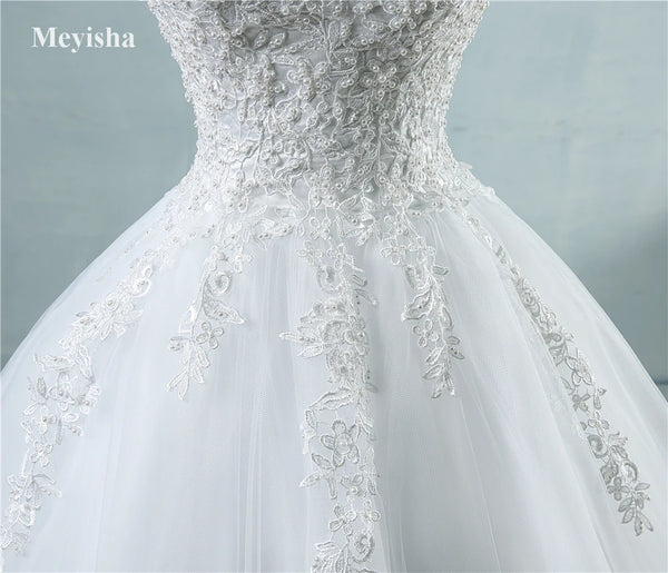 White Ivory Tulle Ball Gown