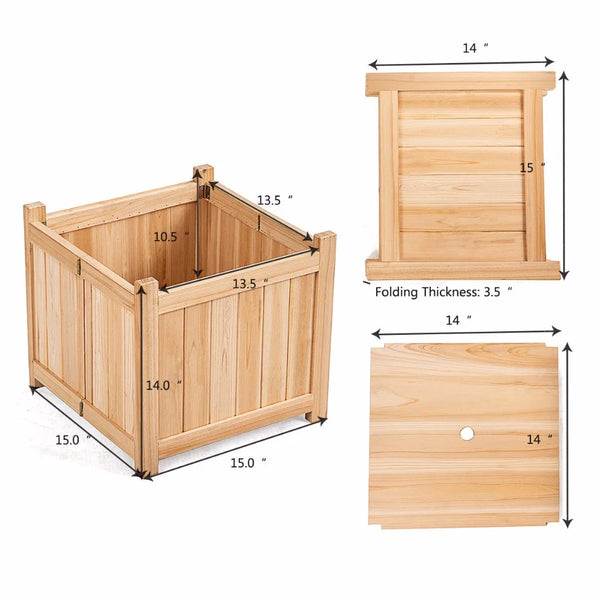 2PS Square Wood Flower Planter Box - jenshomeandgardendecor