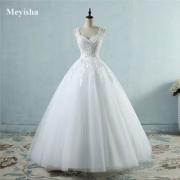 White Ivory Tulle Ball Gown