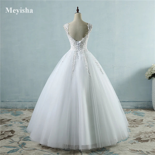 White Ivory Tulle Ball Gown