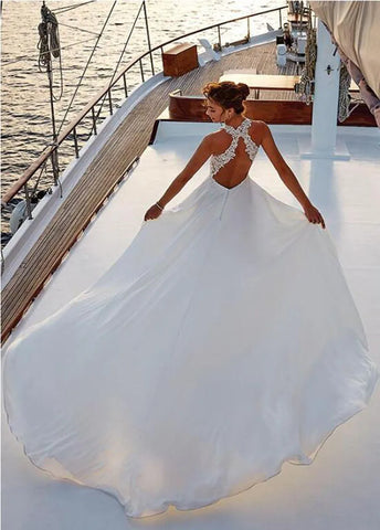 Beach Satin Wedding Dress