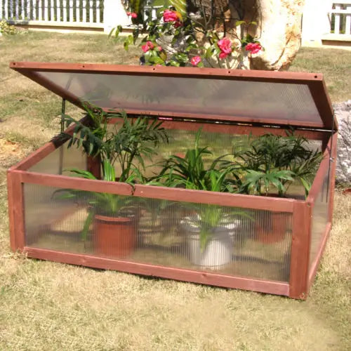 Portable Wooden Green House Cold Frame Raised Beds Protection - jenshomeandgardendecor