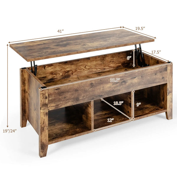 Lift Top Coffee Table w/ Storage Compartment - jenshomeandgardendecor