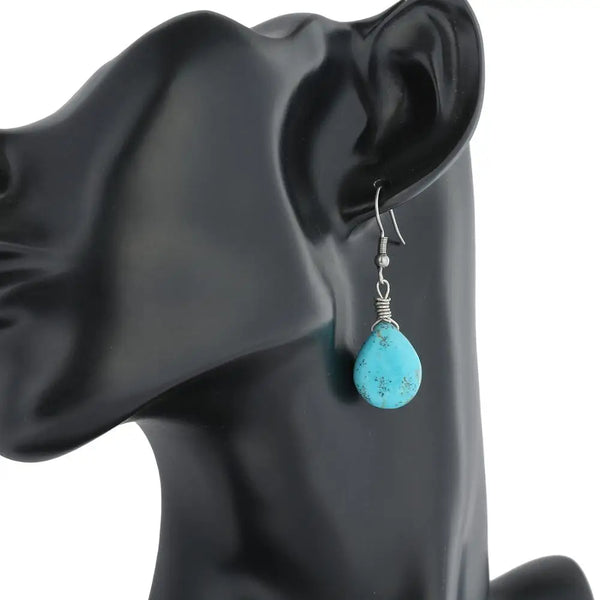 Natural Stone Turquoises Earrings - jenshomeandgardendecor