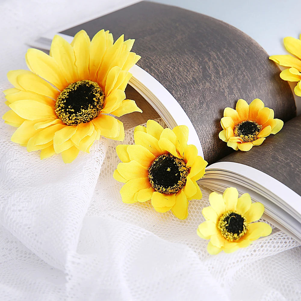 10Pcs Beautiful Silk Sunflowers