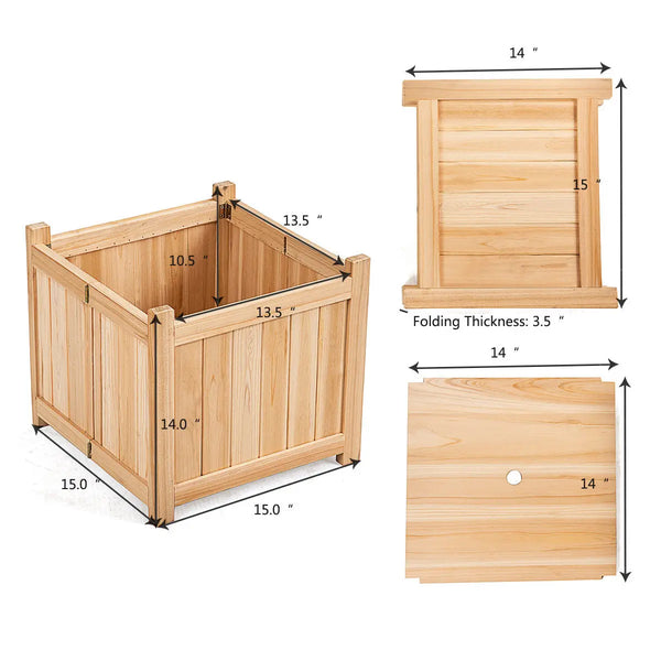 Square Wood Flower Planter Box - jenshomeandgardendecor