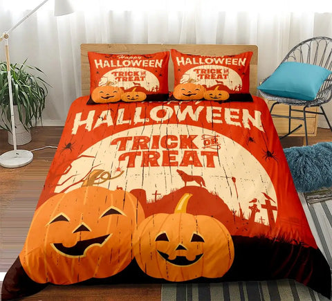 Halloween Bedding Set Pumpkin Lantern 3pcs