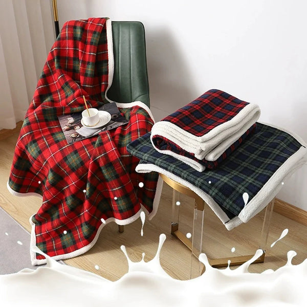 Plaid Coral Fleece Blankets