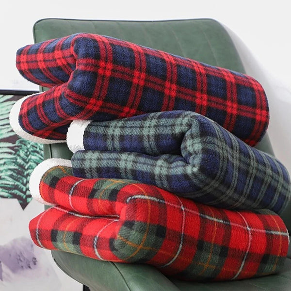 Plaid Coral Fleece Blankets