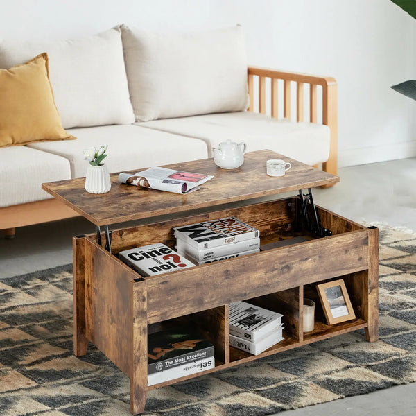 Lift Top Coffee Table w/ Storage Compartment - jenshomeandgardendecor