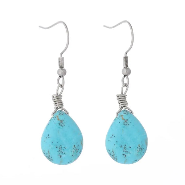 Natural Stone Turquoises Earrings - jenshomeandgardendecor