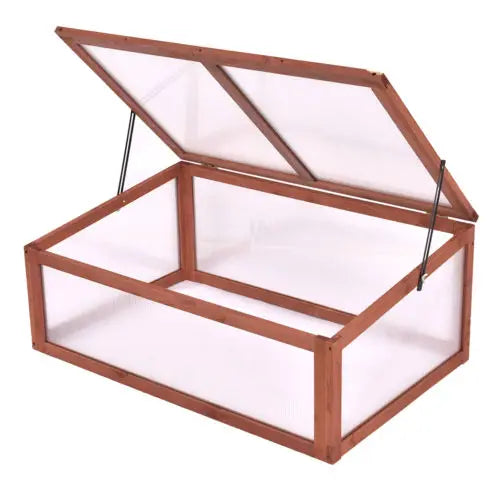 Portable Wooden Green House Cold Frame Raised Beds Protection - jenshomeandgardendecor