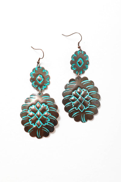 Turquoise Flower Drop Earrings - jenshomeandgardendecor