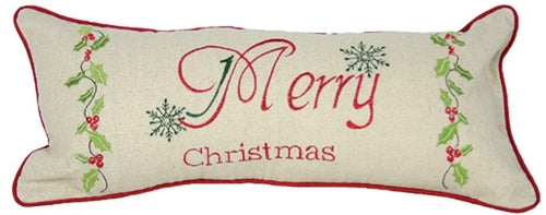 Merry Christmas with Holly Pillow - jenshomeandgardendecor