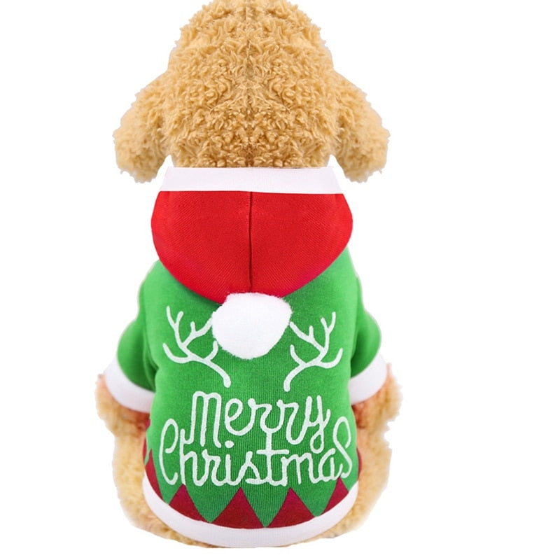 Hooded Pet Christmas Sweater - jenshomeandgardendecor