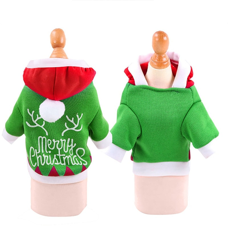 Hooded Pet Christmas Sweater - jenshomeandgardendecor