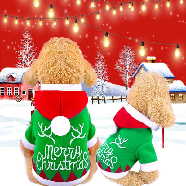 Hooded Pet Christmas Sweater - jenshomeandgardendecor