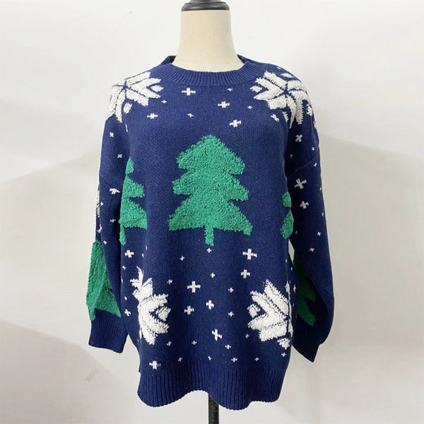 O- neck Pullover Christmas Sweater Tops - jenshomeandgardendecor