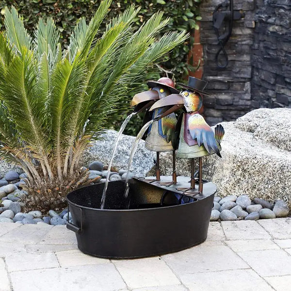 Resin Beaked Bird Water Statue - jenshomeandgardendecor