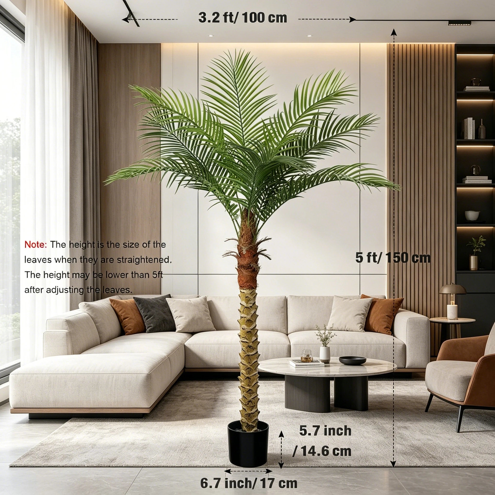 4/5/6/7/8/9FT Faux Palm Tree