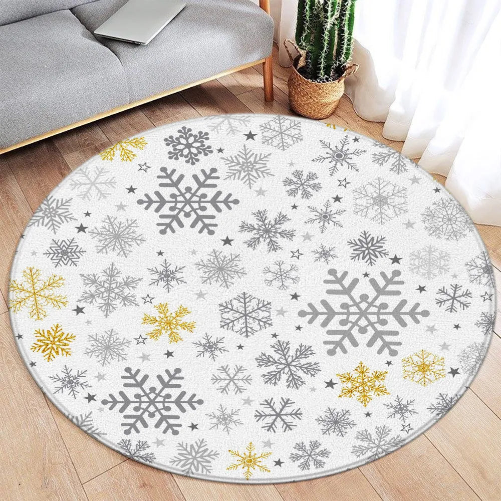 Christmas Living Room Round Rugs