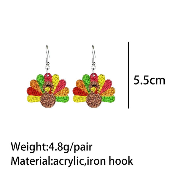 Autumn Thanksgiving Dangle Earrings: Short Eyewear Catchy Design