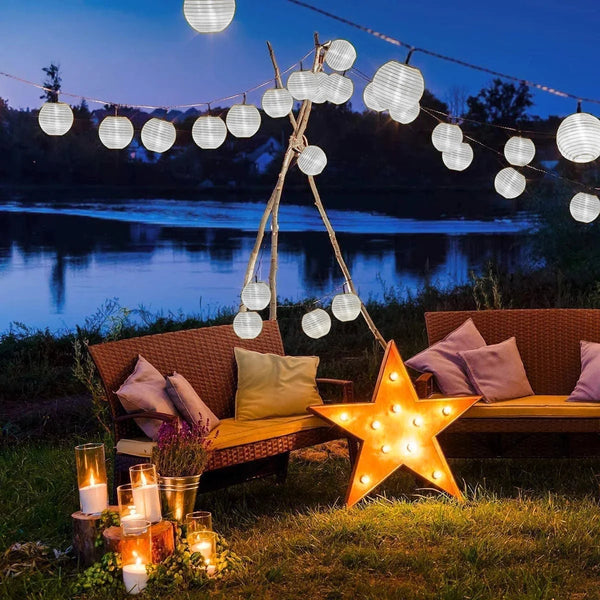 Solar Outdoor Light Garland Lanterns - jenshomeandgardendecor