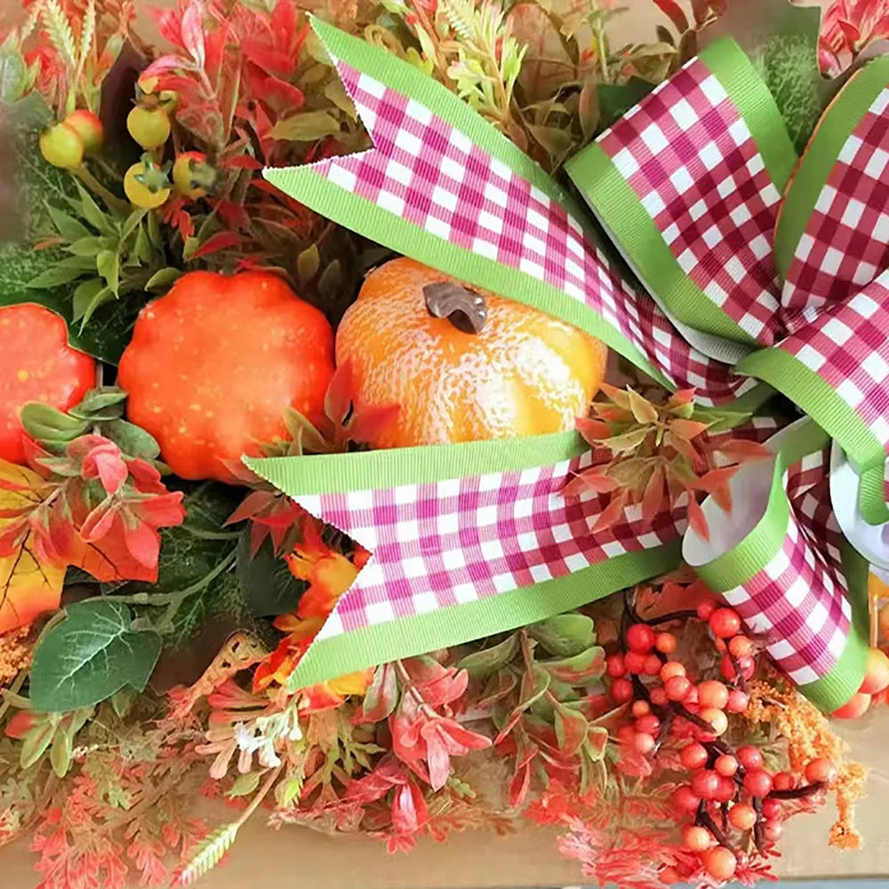 Fall Wreaths for Front Door Autumn Maples Leaf Pumpkin Berry Wreath - jenshomeandgardendecor