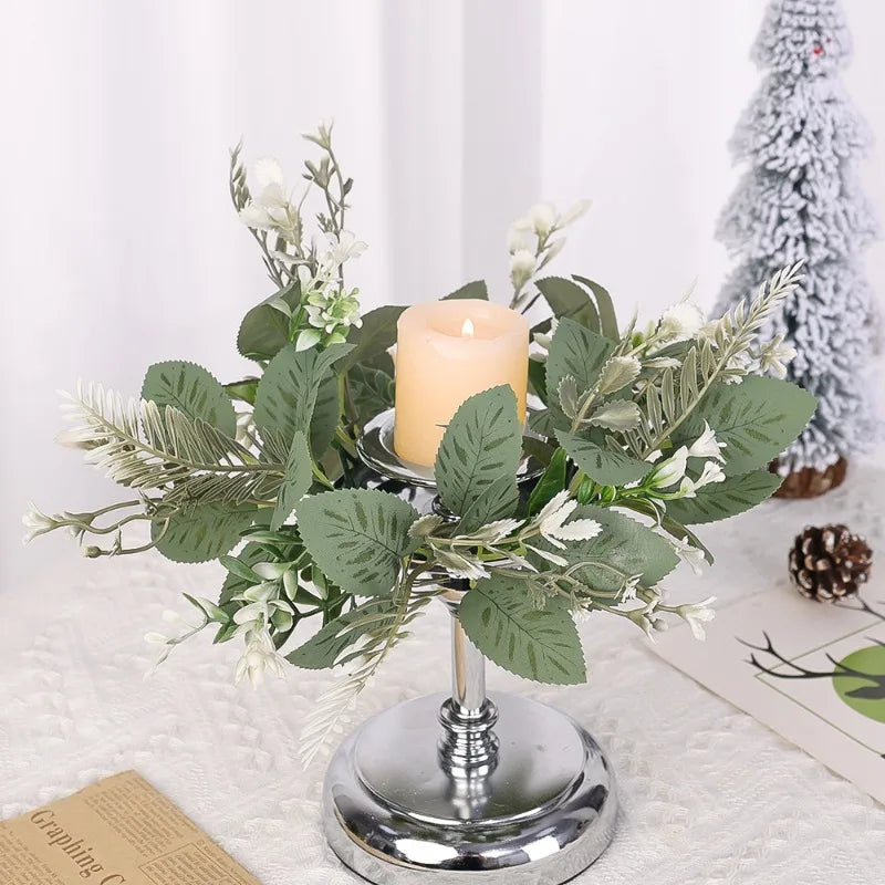 European Leaves Candlestick Wreaths