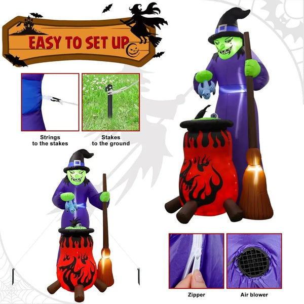 8FT Halloween Inflatable Witch