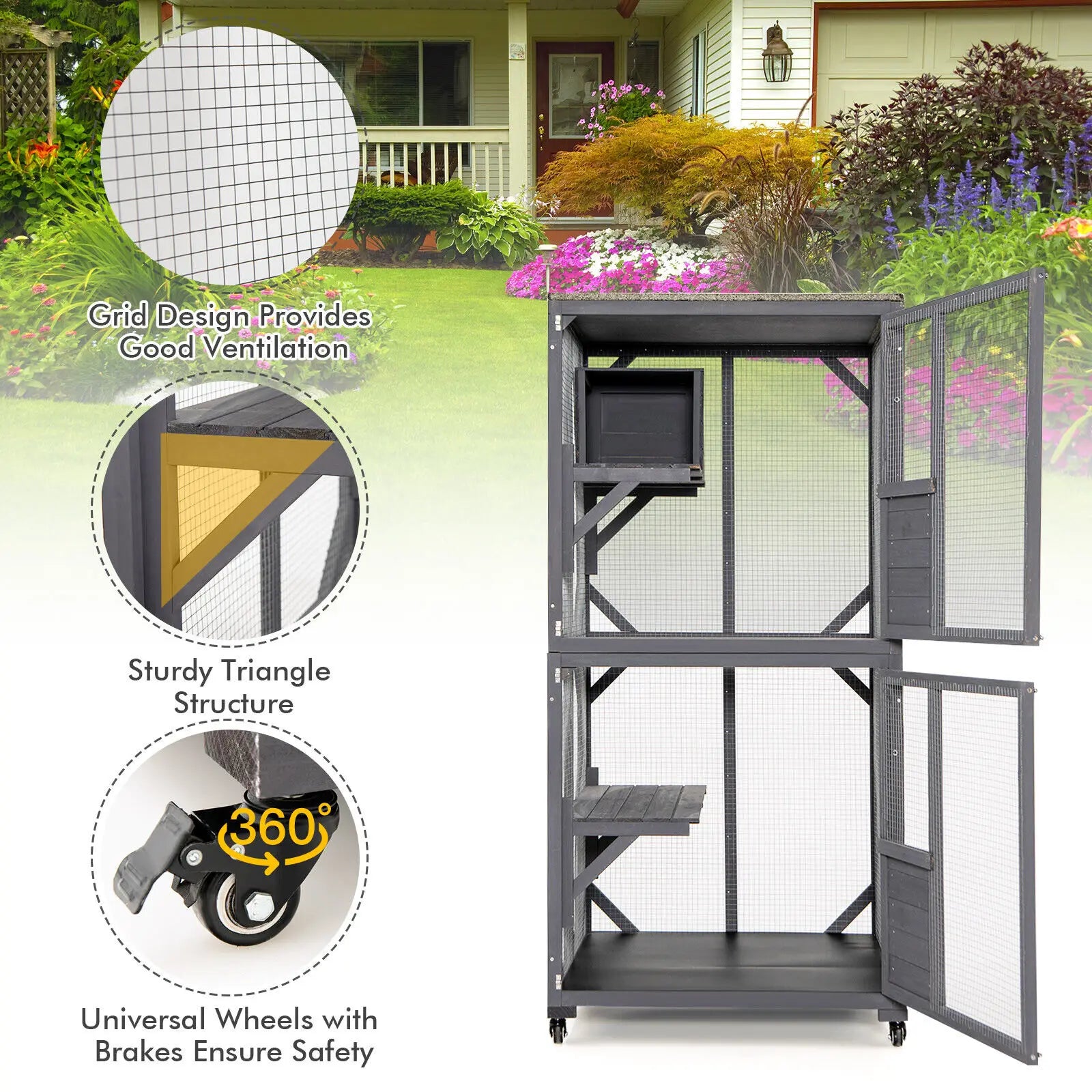 Outdoor Cat House Enclosures on Wheels - jenshomeandgardendecor