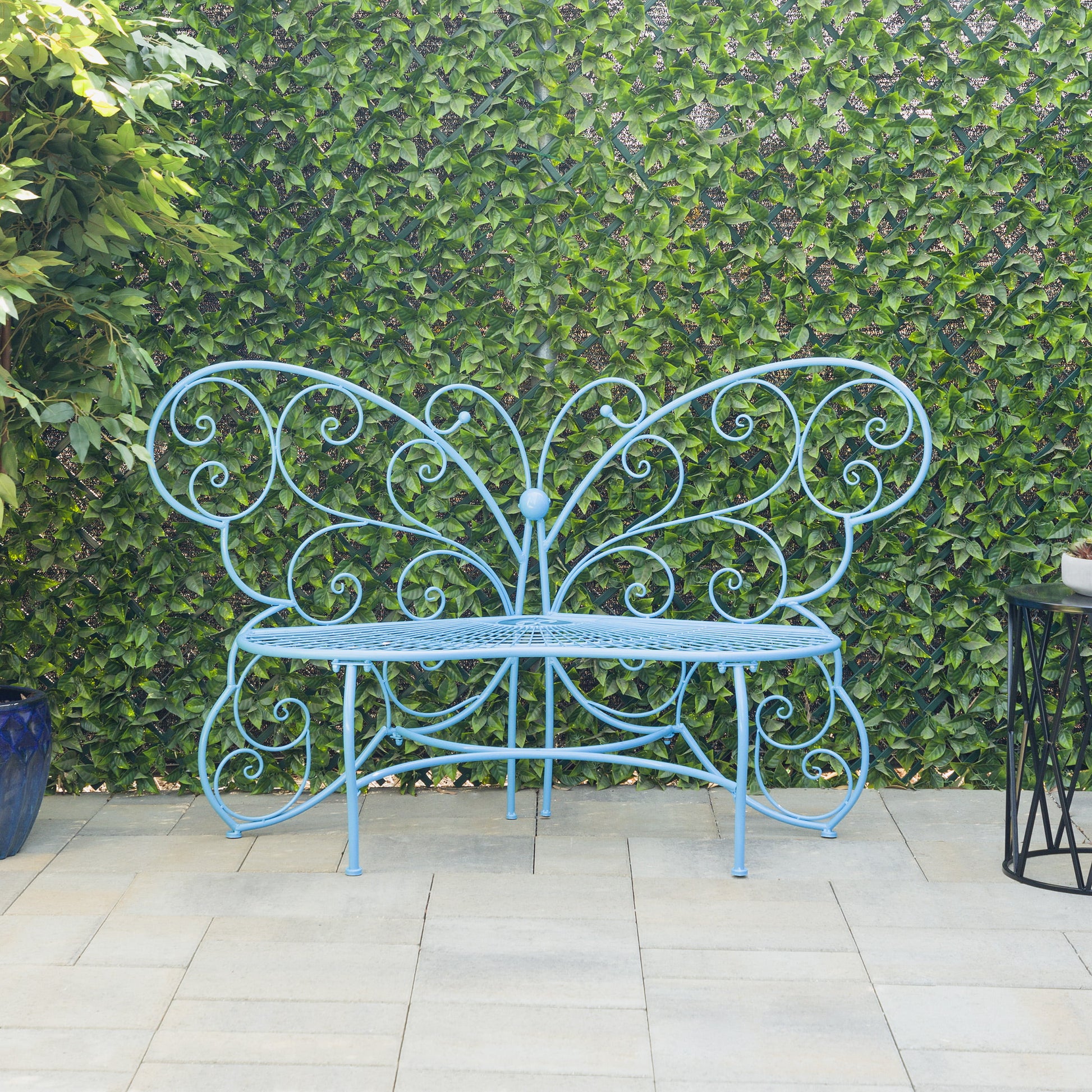 Outdoor or Indoor Steel Butterfly Garden Bench, - jenshomeandgardendecor