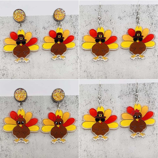 Thanksgiving Turkey Acrylic Earrings