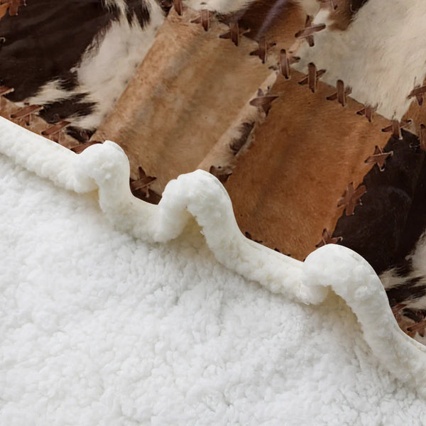 Fur-like Patchwork Throw Blanket