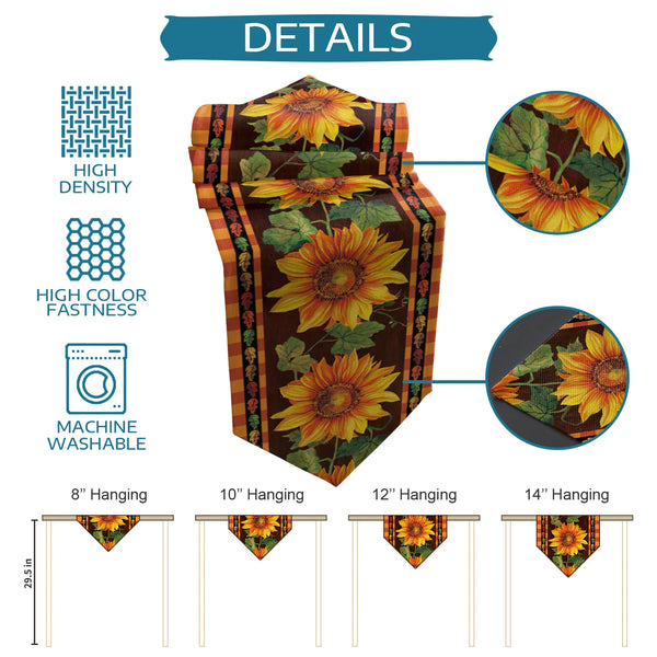 Thanksgiving Autumn Flower Sunflower Table Runner