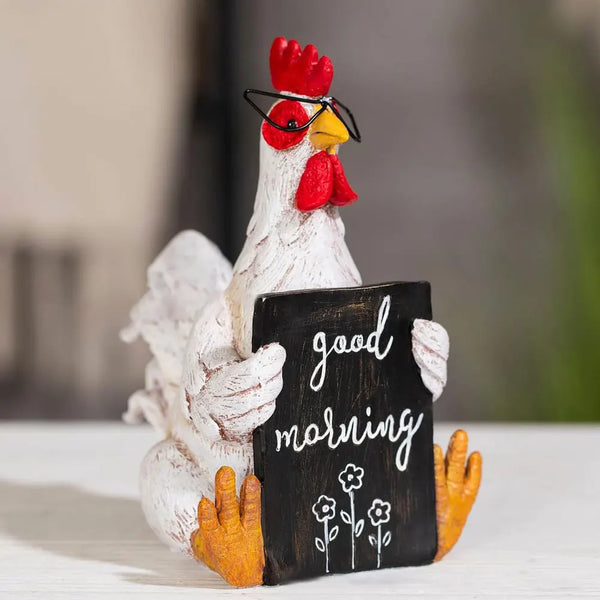 New Funny Cock Hen Good Morning message holder