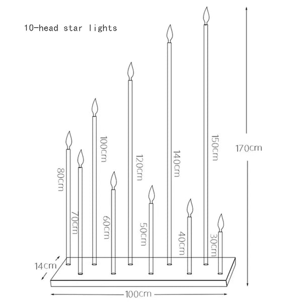 Metal Candelabra with Electronic Candlesticks