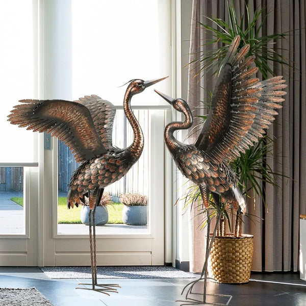 Metal Heron Crane Yard Art 46 inch (2-Pack)