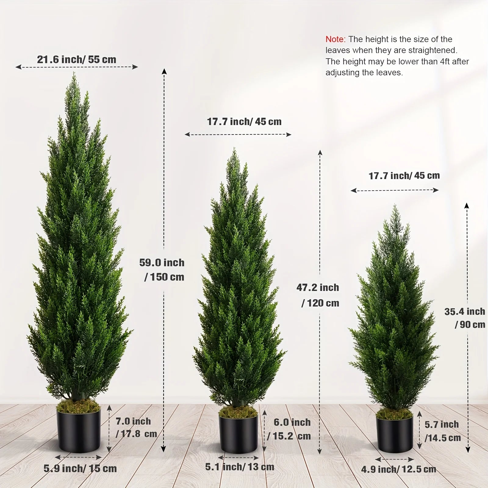 Uv Resistant Outdoor Indoor 3FT Potted Fake Cypress Tree