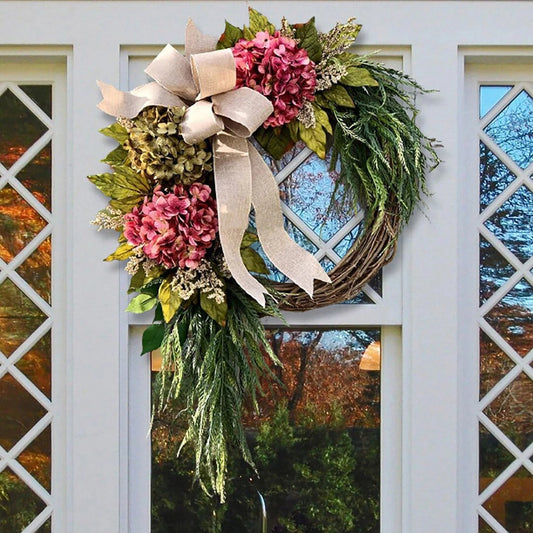 Spring Artificial Flower Wreath For Front Door - jenshomeandgardendecor