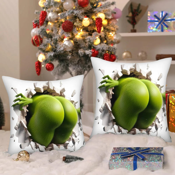 Christmas Grinch Style Throw Pillow Cover