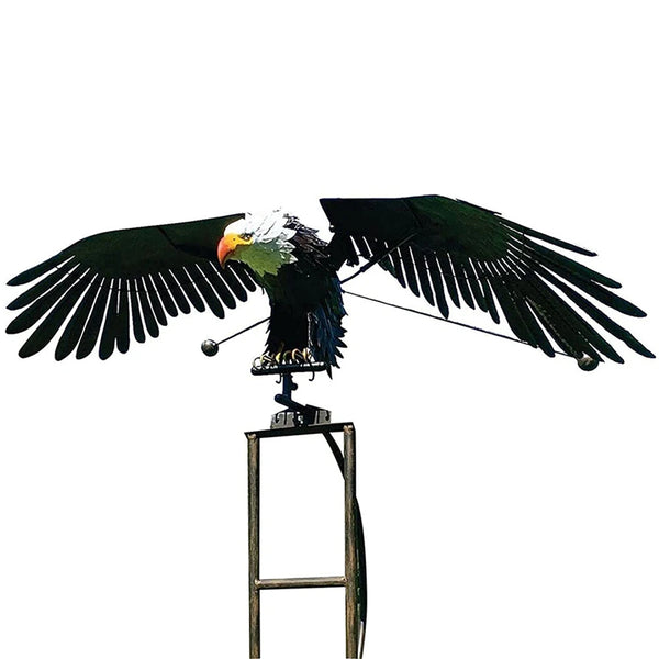 Iron Metal Eagle Wind Spinners Lawn Ornament - jenshomeandgardendecor