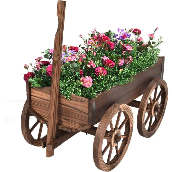 Wood Wagon Flower Planter