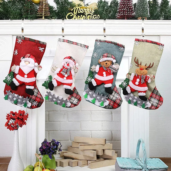 4Pcs Christmas Stockings Set