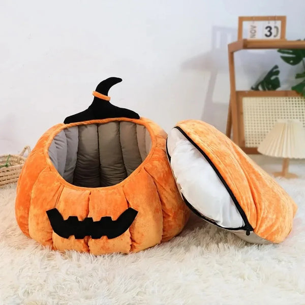 Halloween Pumpkin Cat Bed