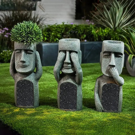 Hear No Evil, See No Evil, Speak No Evil planters - jenshomeandgardendecor