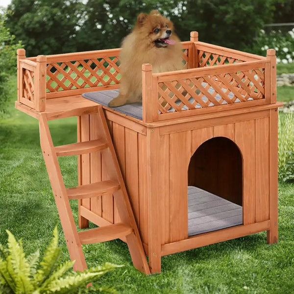 Wooden Dog House - jenshomeandgardendecor